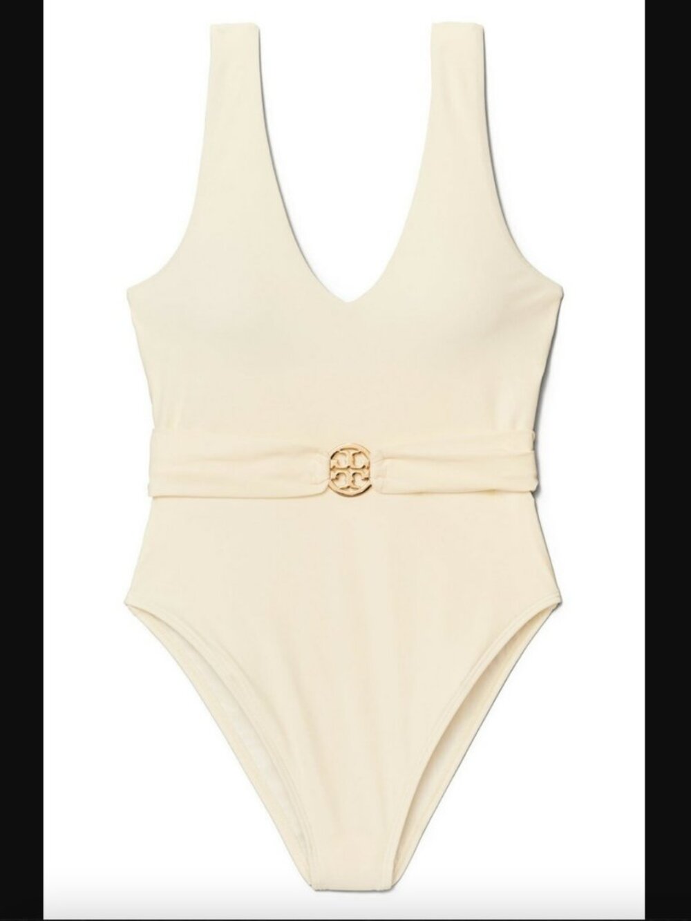 Tory Burch Miller Plunge Ivory One-Piece XL NWT
